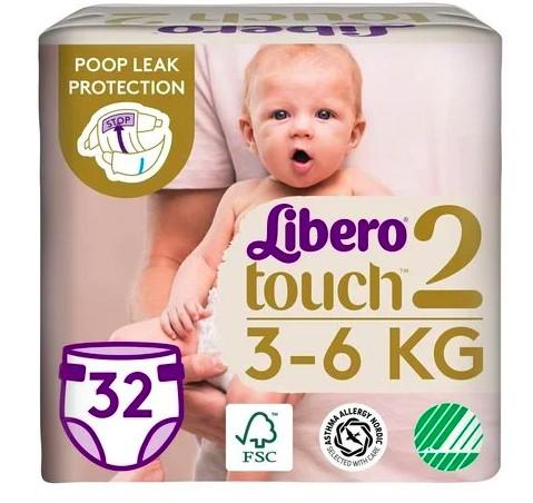 Підгузки Libero Touch розмір 2 (3-6 кг), 32 шт